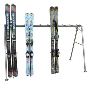 professioneel robuust roestvrijstalen rek voor ski's